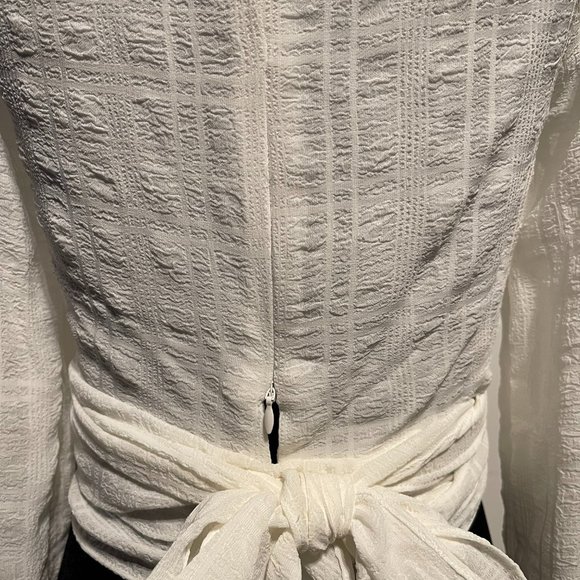STORIA Wrap Blouse, White, Size S - Picture 4 of 8